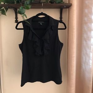 Ralph Lauren black top with ruffle detail